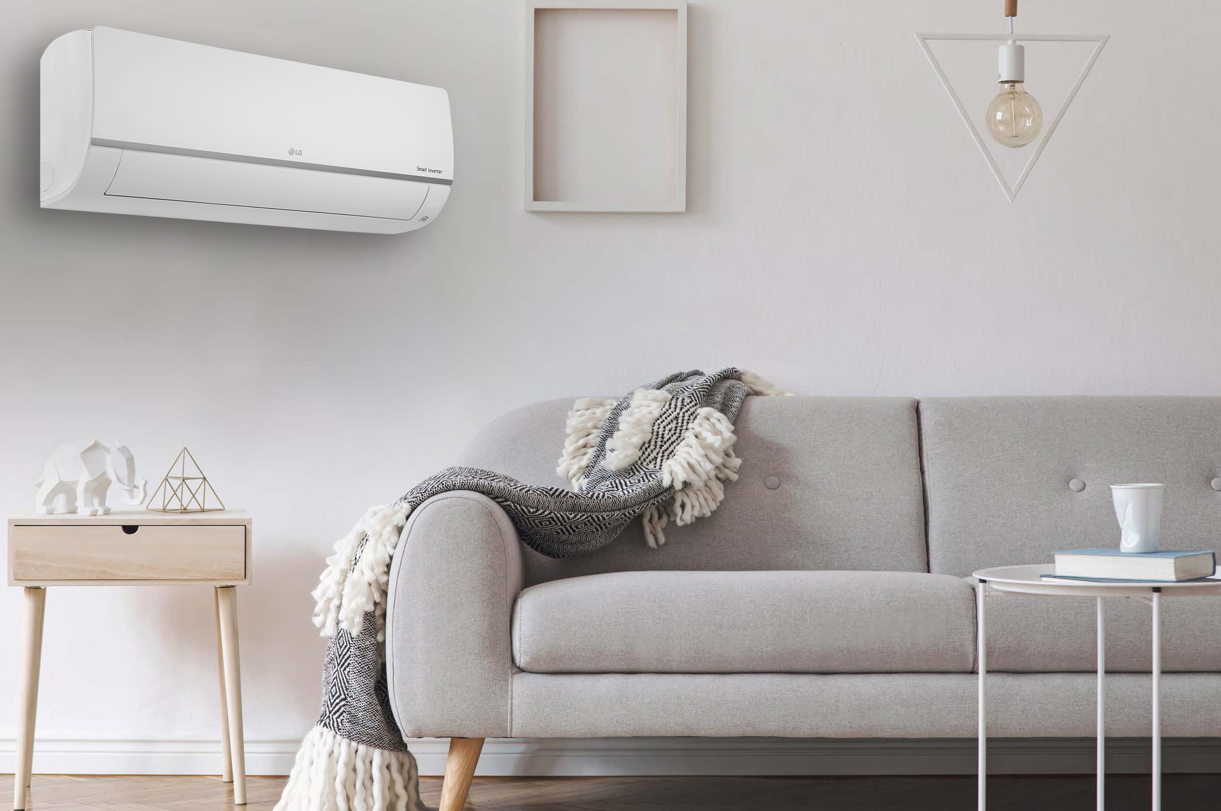 Climatisation LG Smart Inverter dans un salon moderne